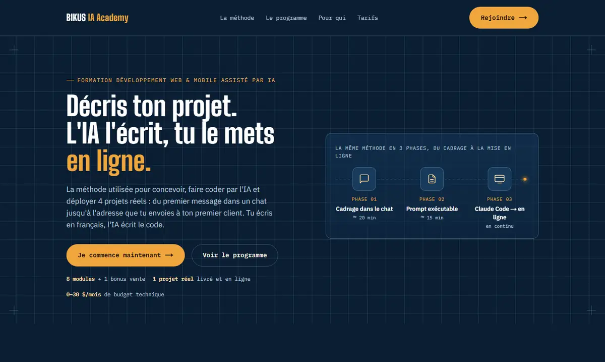 Home page of BIKUS IA Academy