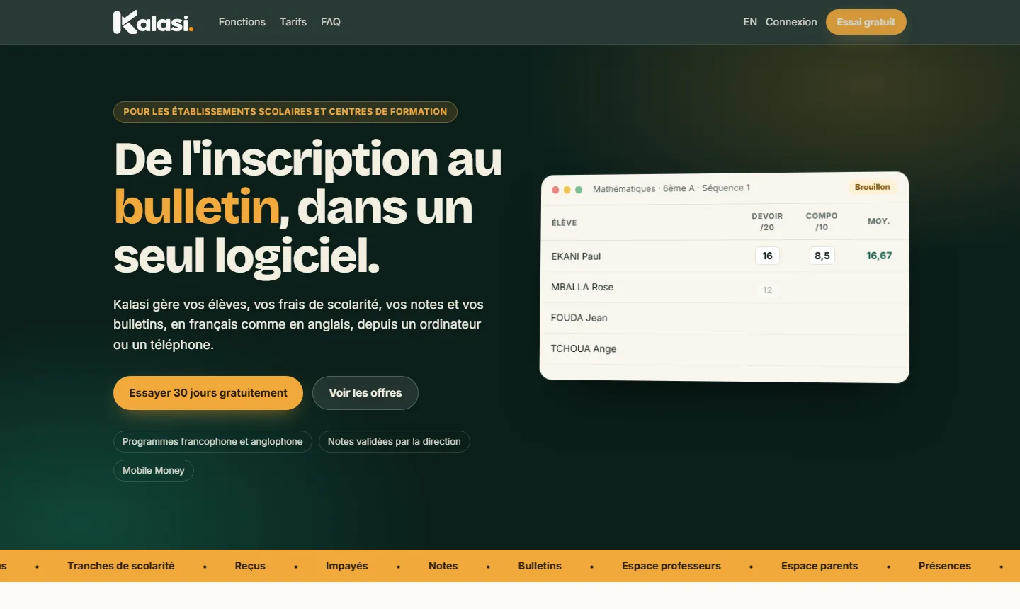 Home page of Kalasi