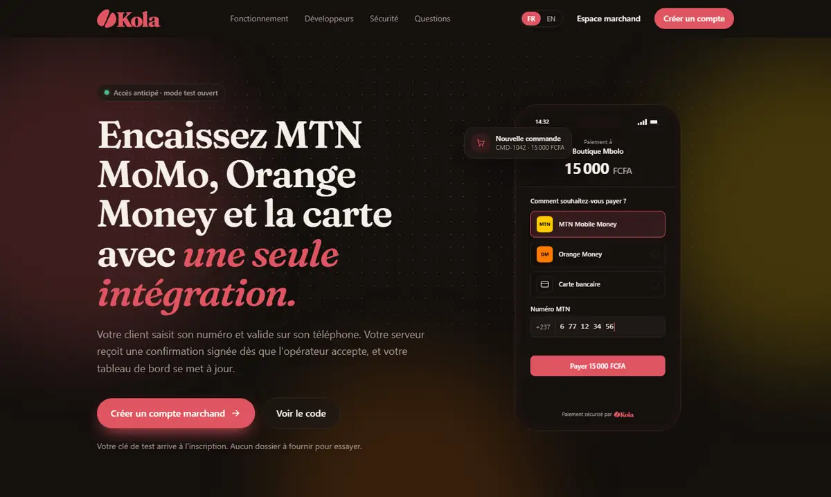 Home page of Kola
